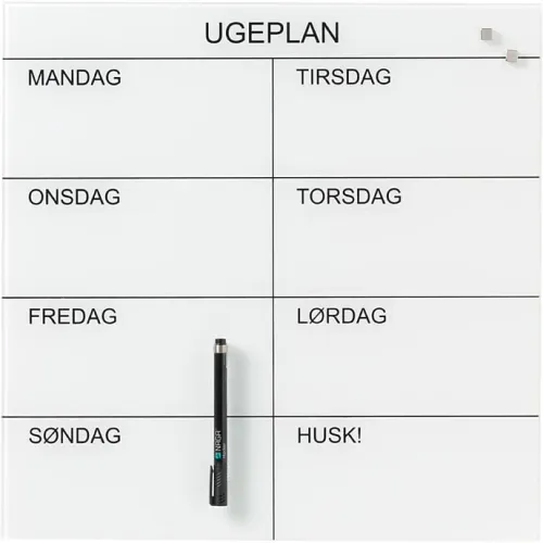 Naga Ugetavle Magnetisk 45x45 cm hvid