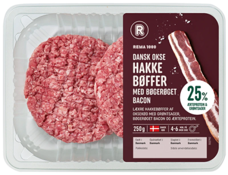 Rema 1000 Hakkebøffer Bacon & Grønt