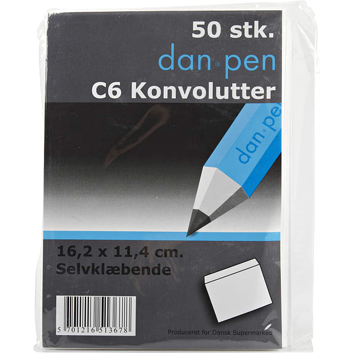 Budget Danpen Konvolutter C6 50 stk