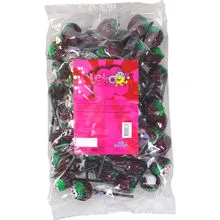 Jordbærslikkepinde m. Tyggegummi