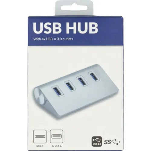 Nohro USB-C hub til USB-A 3.0 sølvfarvet