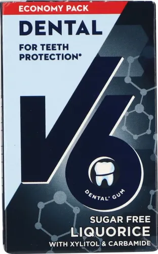 V6 Tyggegummi Lakrids 70 g