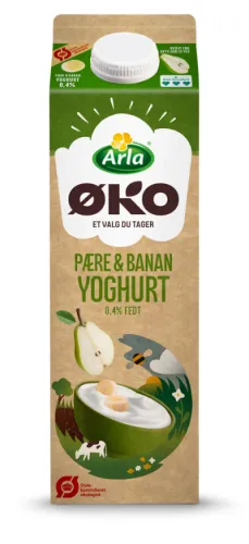 Yoghurt m. pære & banan 0,4% øko. Arla ØKO