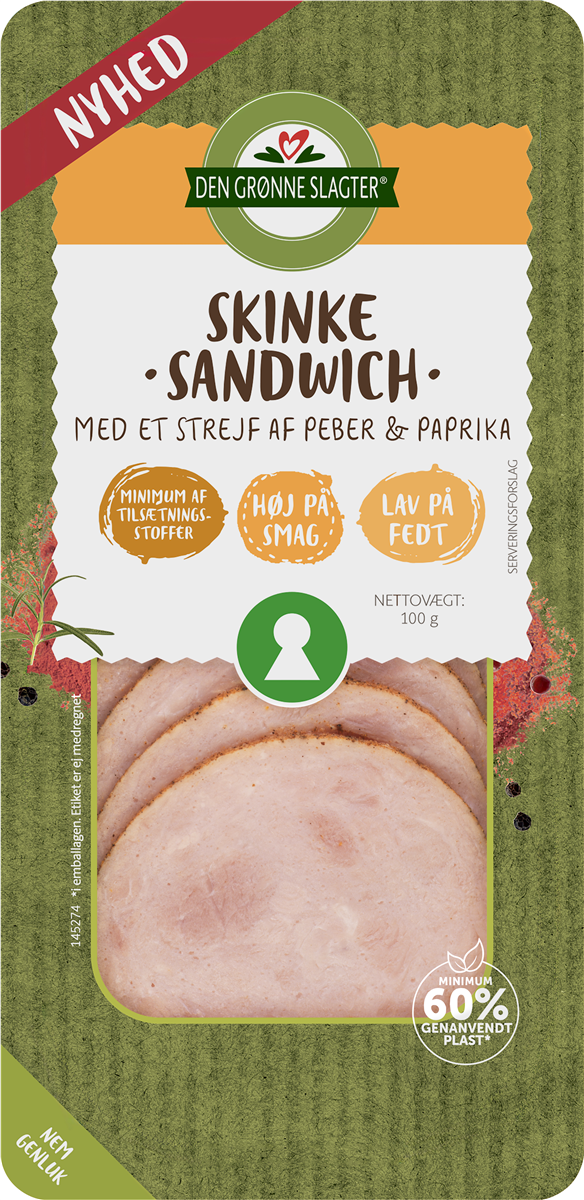 Den Grønne Slagter, Kogt skinke i skiver m. peber og paprika