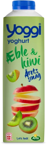 Yoghurt m. æble & kiwi 1,4%, Yoggi