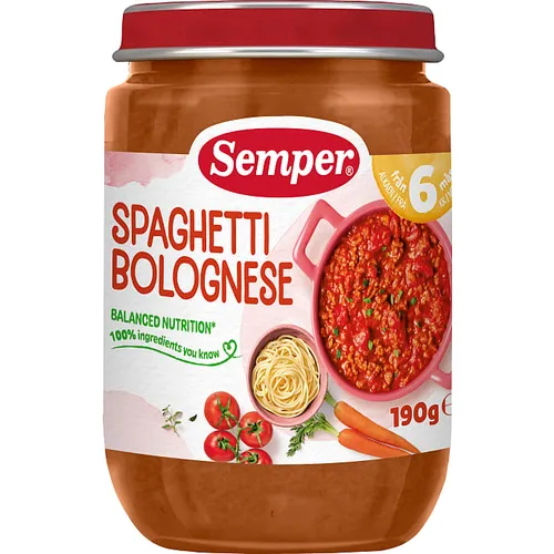 Semper, Mos m. spaghetti bolognese fra 6 mdr.