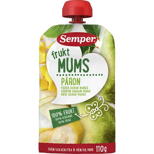 Semper, Frugtmos m. pære, banan og mango fra 6 mdr