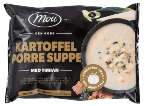 Mou, Kartoffel- og porresuppe m. timian