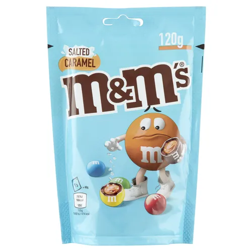 Chokoladeknapper m. saltet karamel, M&M´s