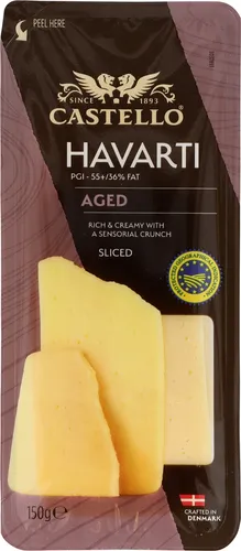 Castello, Modnet havarti ost i skiver lagret 55+
