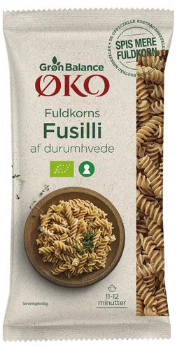 Fusilli fuldkorn øko. Grøn Balance