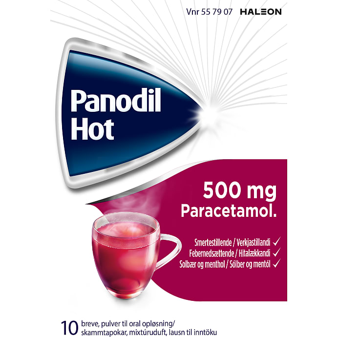 Panodil, Smertestillende og febernedsættende pulverbreve 500 mg