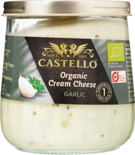 Castello, Flødeost m. hvidløg 32% fedt øko