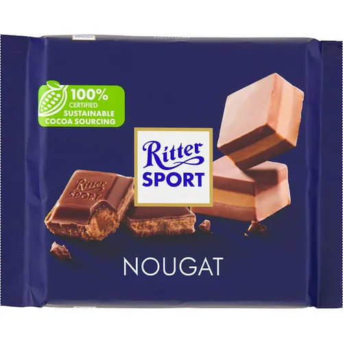 Ritter Sport, Mælkechokolade m. nougatfyld