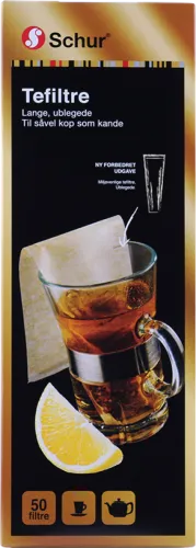 LANGE TEFILTRE, 50 STK. / SCHUR UBLEGEDE