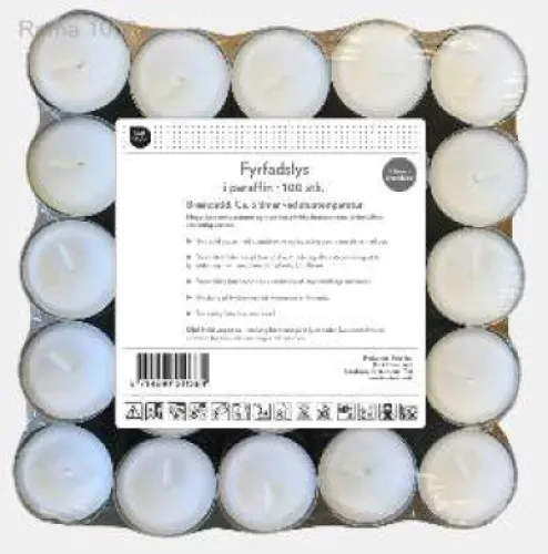 FYRFADSLYS, 100 STK. / BRÆNDETID 6 TIMER
