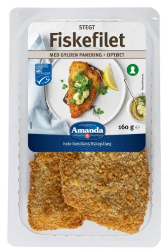 FISKEFILET 2 STK., 160 GR. / AMANDA, PANERET OG STEGT