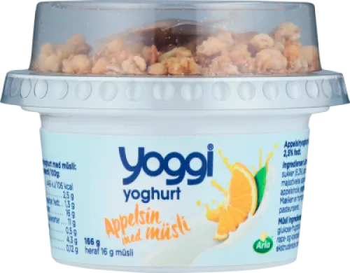 YOGGI APPELSIN, 166 GR. / MED MUSLI TOP