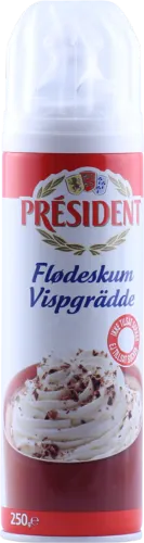 FLØDESKUM PÅ DÅSE, 250 GR. / PRÉSIDENT, UDEN SUKKER