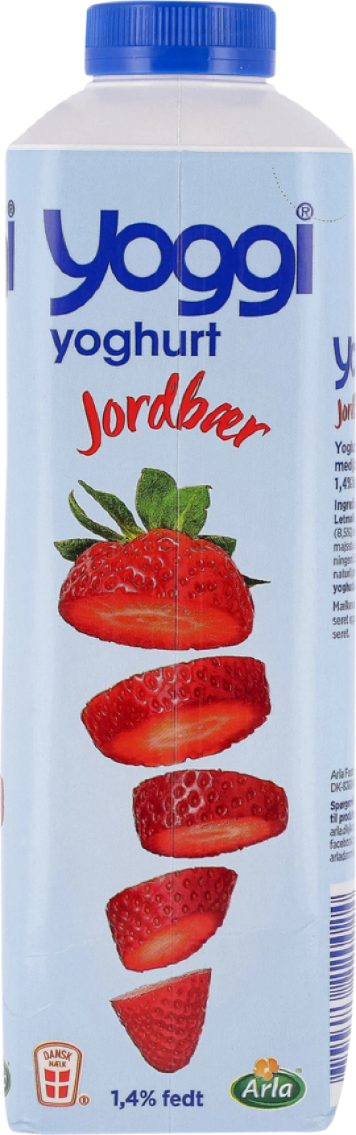 Yoggi, Yoghurt m. jordbær 1,4% fedt