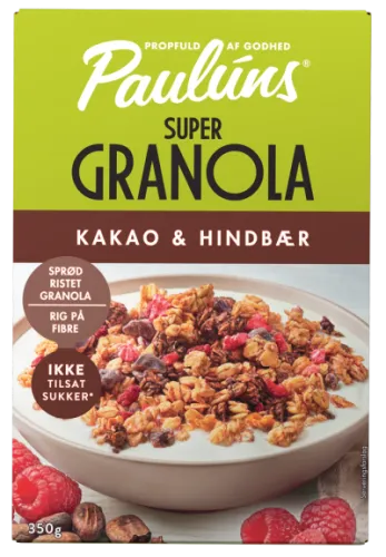 Pauluns Granola Hindb/Kak., 350 Gram