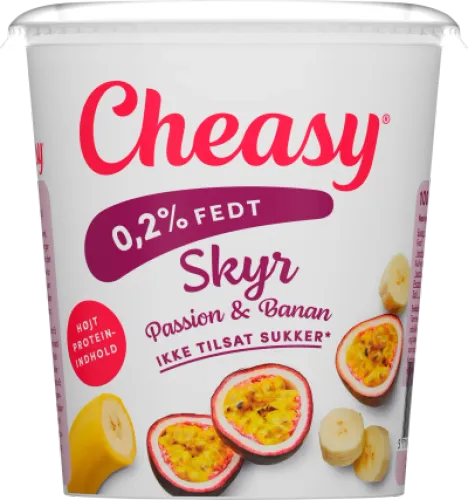 Cheasy, Skyr m. passion og banan 0,2% fedt