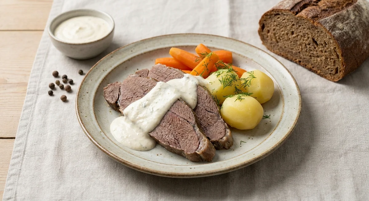 Oksebryst med peberrodssovs
