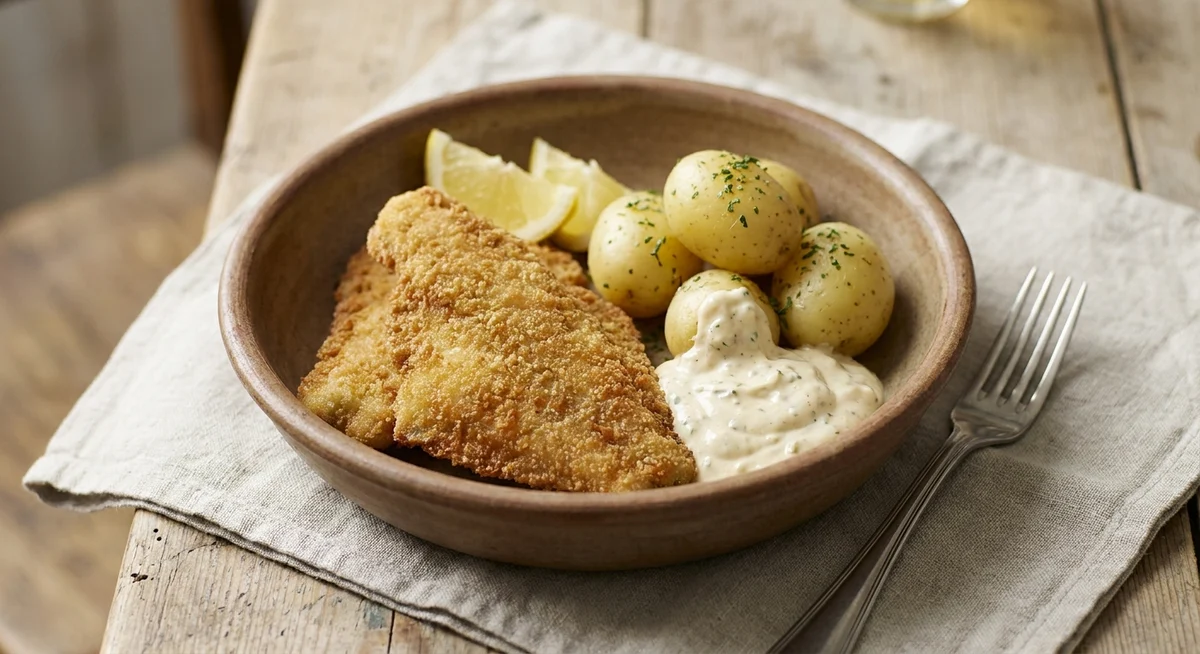 Fiskefileter med remoulade og kartofler