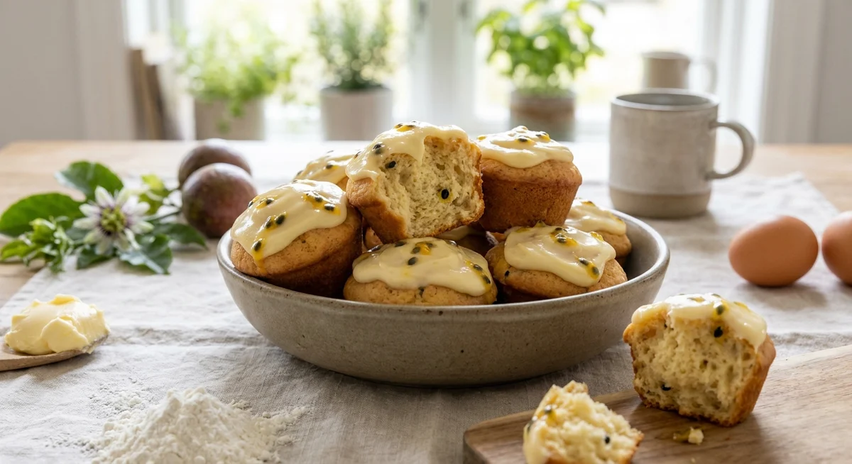 Muffins med passionsfrugt