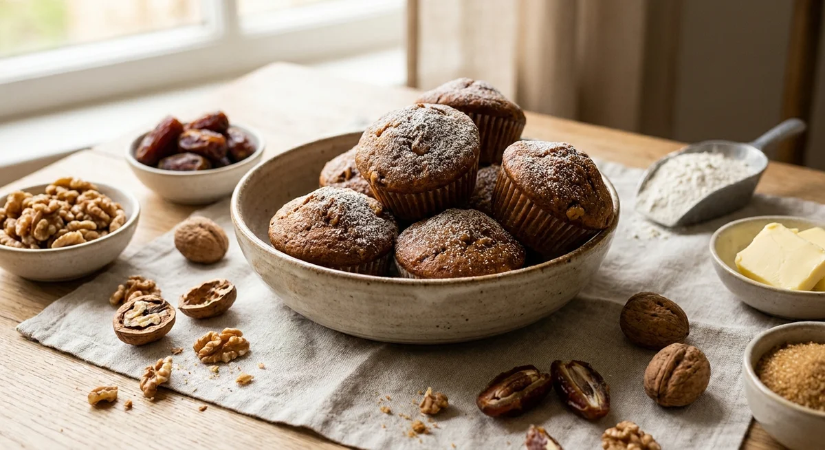 Daddel-valnøddemuffins