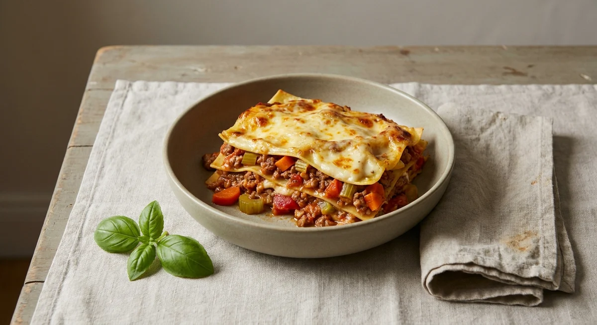 Lasagne med kødsauce og bechamel