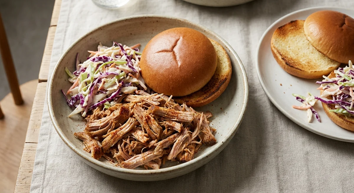 Pulled pork med coleslaw og burgerboller
