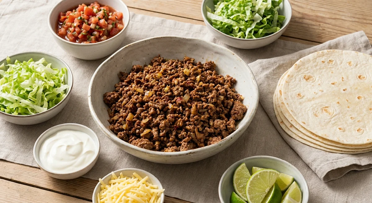 Tacos med hakket oksekød
