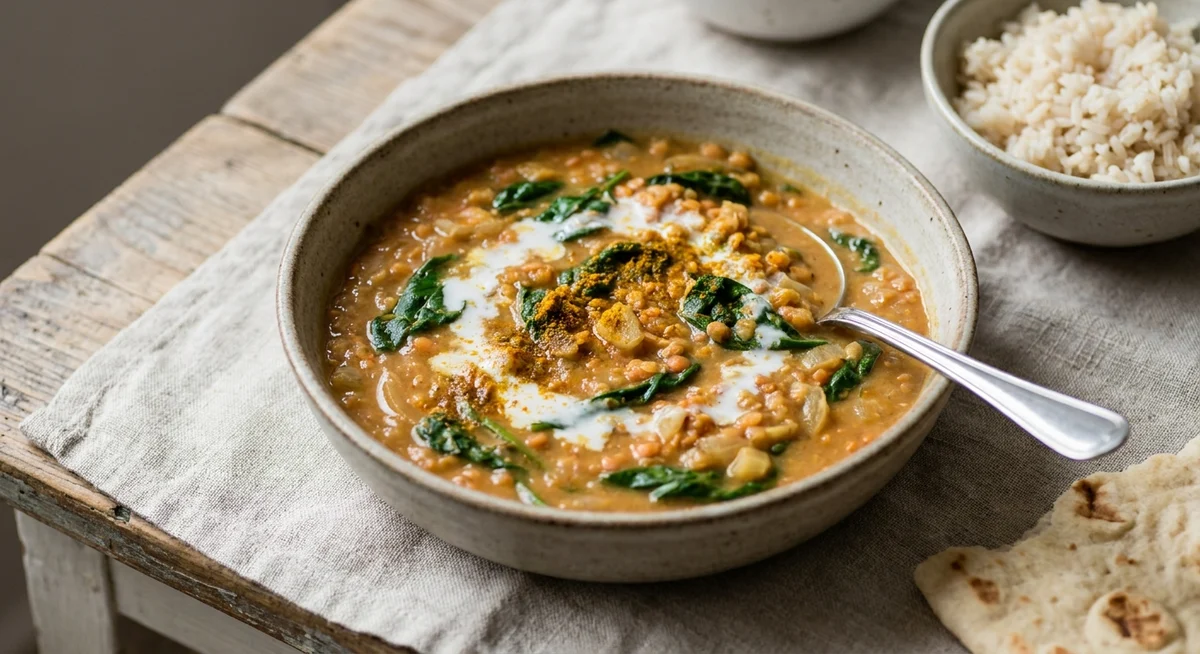 Dal med kokosmælk og spinat