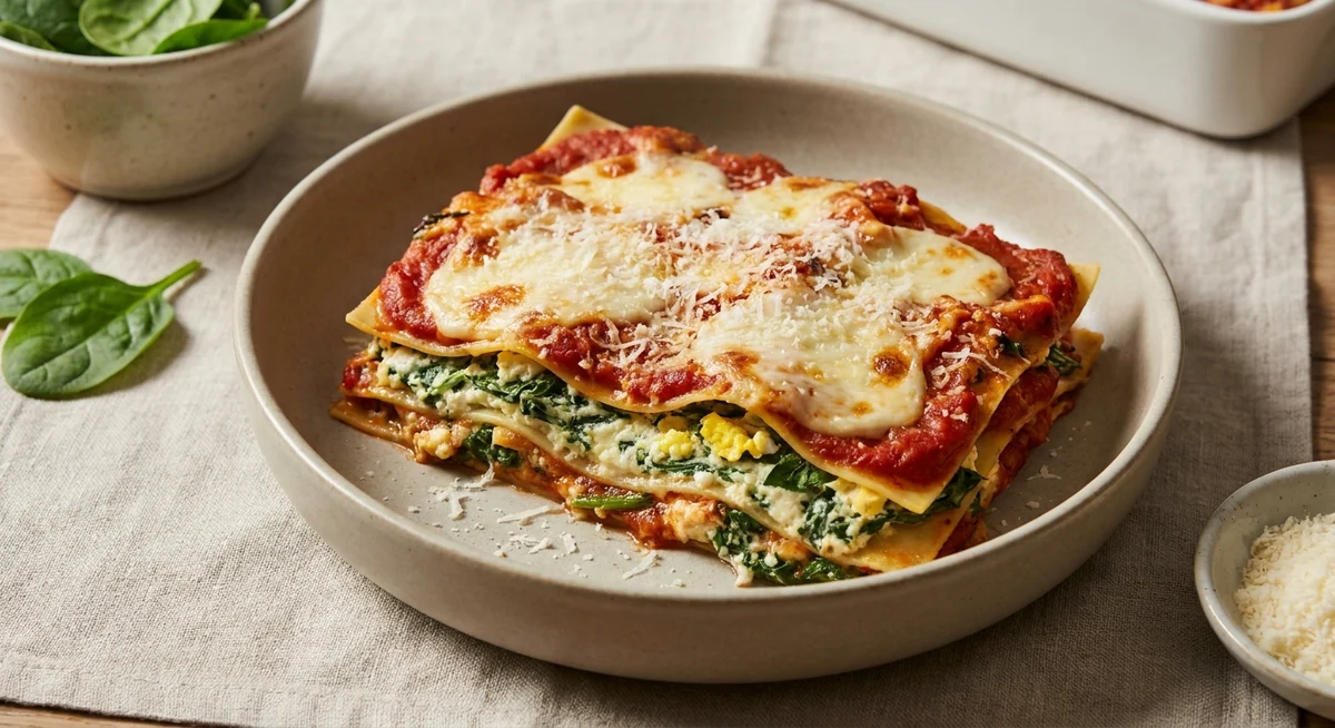 Spinatlasagne med ricotta