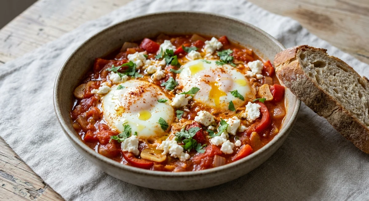 Shakshuka med feta og koriander